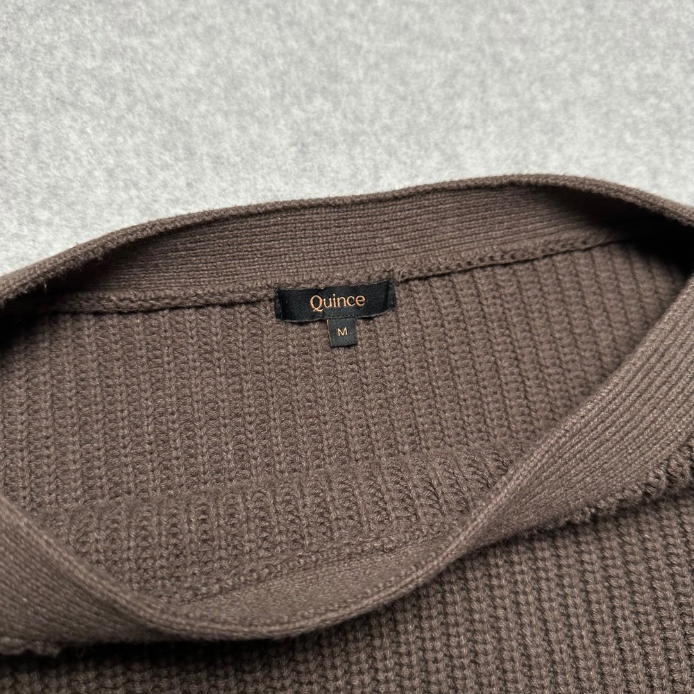 Quince Organic Cotton Fisherman Boatneck Sweater Heather Brown Medium LB10195 - Picture 3 of 9